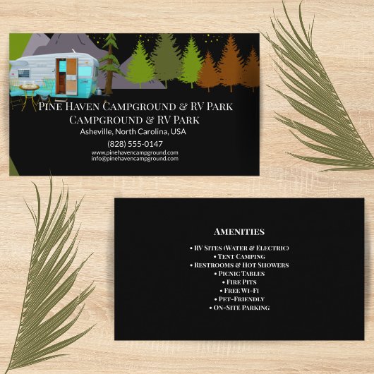 Campground & RV Park Rustic Outdoor Design Visitekaartje