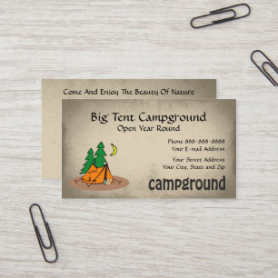 Campground Tent Outdoor Equipment Business Visitekaartje