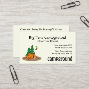 Campground Tent Outdoor Equipment Business Visitekaartje