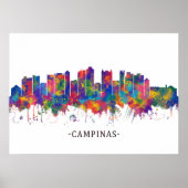 Campinas Brazilië Skyline Poster (Voorkant)