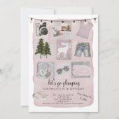 Camping 10th Birthday Party Invitation Kaart (Voorkant)