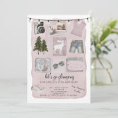 Camping 10th Birthday Party Invitation Kaart (Staand voorkant)