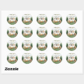 Camping 2e verjaardagsfeestje ronde sticker (Vel)