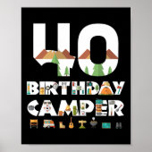 Camping 40e Verjaardag Camper Party Tent Camping H Poster (Voorkant)