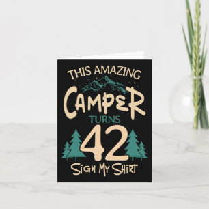 Camping 42e Verjaardag Camper Party Kampvuur Tent Kaart