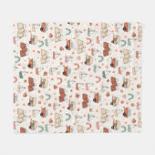 Camping aan het meer - Licht beige Fleece Deken (Voorkant (Horizontaal))