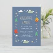 Camping Adventure Awaits Boy Baby shower Kaart (Staand voorkant)
