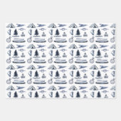 Camping Adventure Blue handgetekend inpakpapier Vel (Voorkant 2)