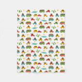 Camping Adventure Caravan Fleece Deken (Voorkant)