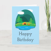 Camping Adventure Happy Birthday Kaart (Voorkant)