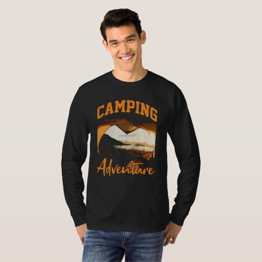 Camping Adventure Inspirational Amusing Camping Qu T-shirt (Voorkant volledig)