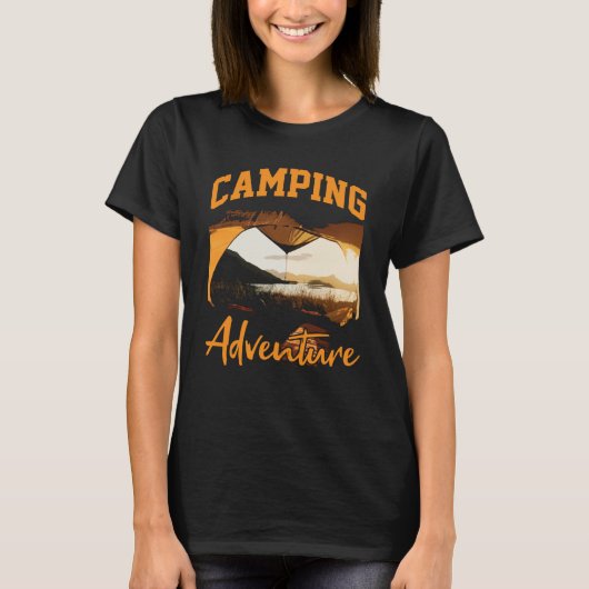 Camping Adventure Inspirational Amusing Camping Qu T-shirt (Voorkant)