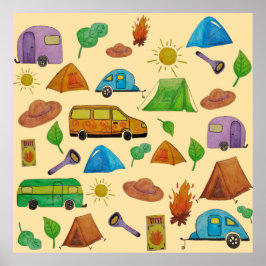 Camping adventure poster