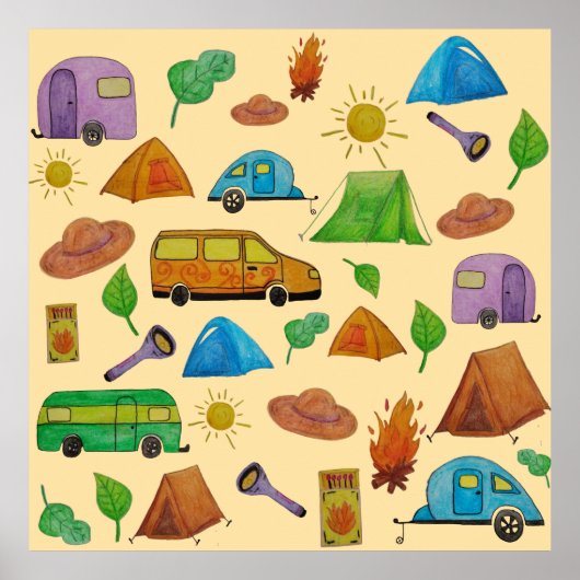 Camping adventure poster (Voorkant)