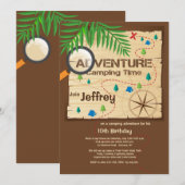 Camping Adventure-uitnodiging Kaart (Voorkant / Achterkant)