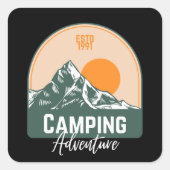 Camping Adventure Vierkante Sticker (Voorkant)