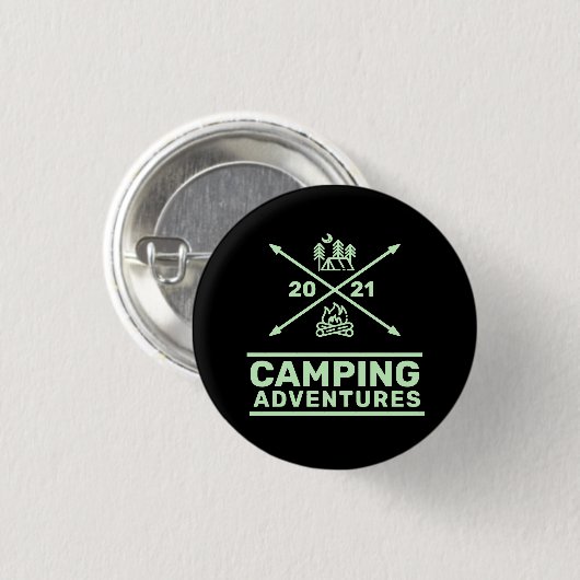 Camping Adventures 2021 Minimale rusttijd Ronde Button 3,2 Cm (Voorkant /achterkant)