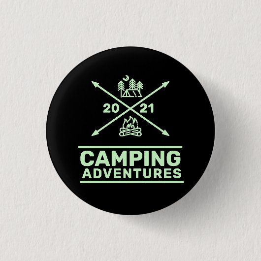 Camping Adventures 2021 Minimale rusttijd Ronde Button 3,2 Cm (Voorkant)