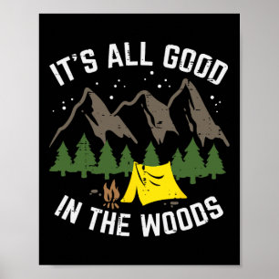 Camping Alles Goed In De Bossen Wandelende Kampeer Poster