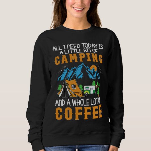 Camping And A Whole Lot Of Coffee and Camping Funn Trui (Voorkant)