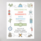 Camping Any Age Verjaardagsfeest Welkom Poster (Voorkant)