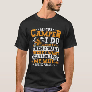 Camping Apparel Camper Outdoor Travel for Men  1 T-shirt