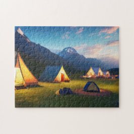 Camping Art Mountainous 2 fotopuzzels Inte Legpuzzel