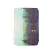 Camping Avontuur Bos Berg Illustratie Badmat (Voorkant Verticaal)