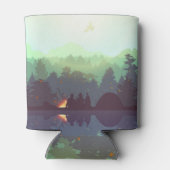 Camping Avontuur Bos Berg Illustratie Blikjeskoeler (Achterkant)