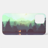 Camping Avontuur Bos Berg Illustratie Case-Mate iPhone Case (Achterkant (horizontaal))