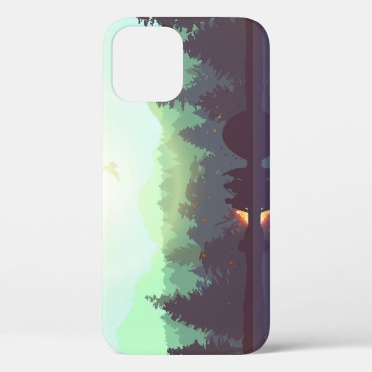 Camping Avontuur Bos Berg Illustratie Case-Mate iPhone Case (Achterkant)