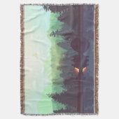 Camping Avontuur Bos Berg Illustratie Deken (Voorkant Verticaal)