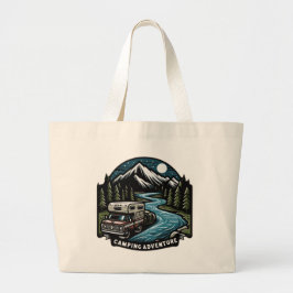 Camping-avontuur Grote Tote Bag