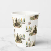 Camping Avontuur Kids Verjaardagsfeestpatroon Papieren Bekers (Voorkant)