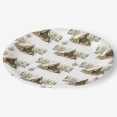 Camping Avontuur Kids Verjaardagsfeestpatroon Papieren Bordje (Gekanteld)