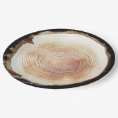 Camping Avontuur Kinderen Verjaardagsfeestje Hout Papieren Bordje (Gekanteld)