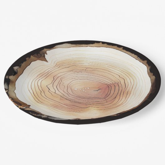 Camping Avontuur Kinderen Verjaardagsfeestje Hout Papieren Bordje (Gekanteld)