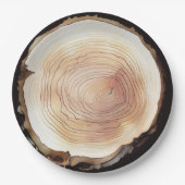 Camping Avontuur Kinderen Verjaardagsfeestje Hout Papieren Bordje (Voorkant)