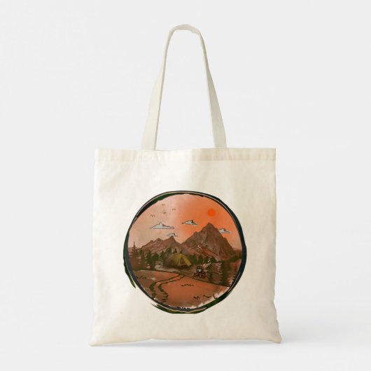 Camping Avontuur Natuur Landschap Tote Bag (Achterkant)