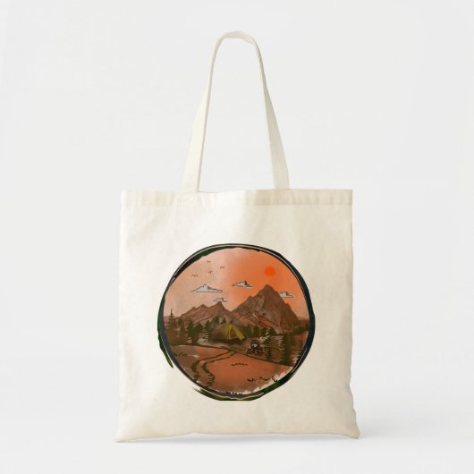 Camping Avontuur Natuur Landschap Tote Bag (Voorkant)