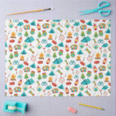 Camping Avontuurlijk Patroon op Wit Tissuepapier (Craft)