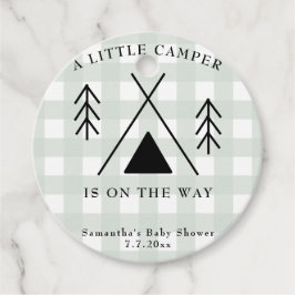 Camping baby shower bedankjes labels