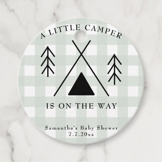 Camping baby shower bedankjes labels (Voorkant)