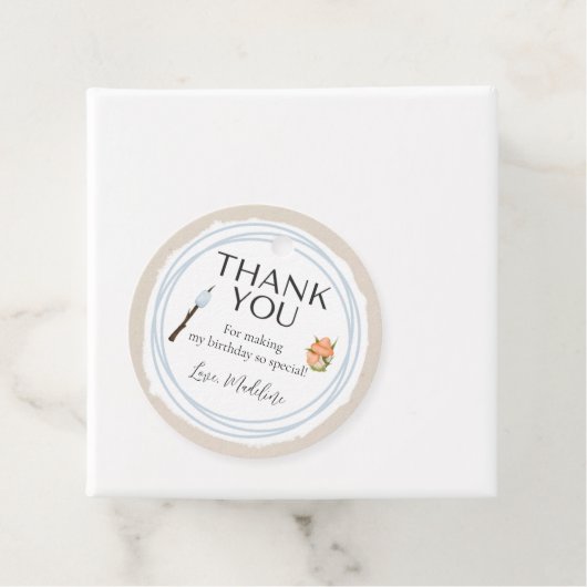 Camping Baby shower Circle Dank u Label (In situ)