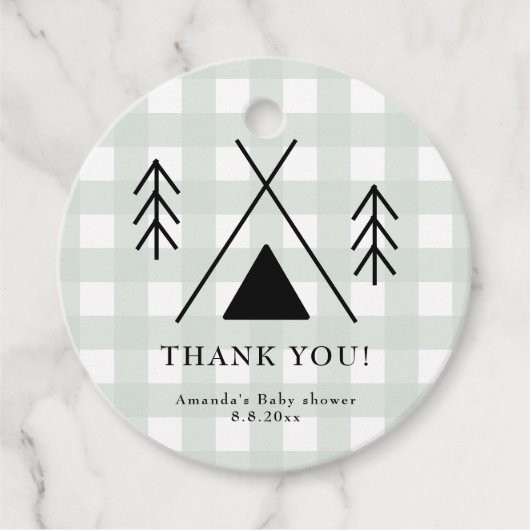 Camping baby shower - Dank je Bedankjes Labels (Voorkant)