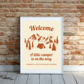 Camping Baby shower Little Camper Woodland Poster