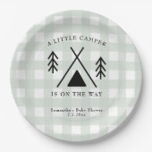 Camping baby shower papieren bordje (Voorkant)