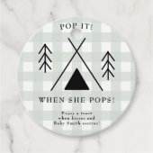 Camping baby shower - Pop het! Als ze pop! Bedankjes Labels (Voorkant)