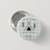 Camping baby shower ronde button 3,2 cm (Voorkant /achterkant)