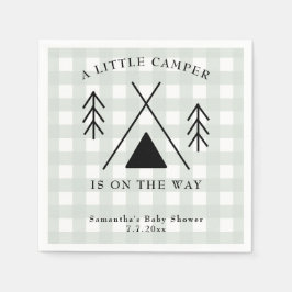 Camping baby shower servet